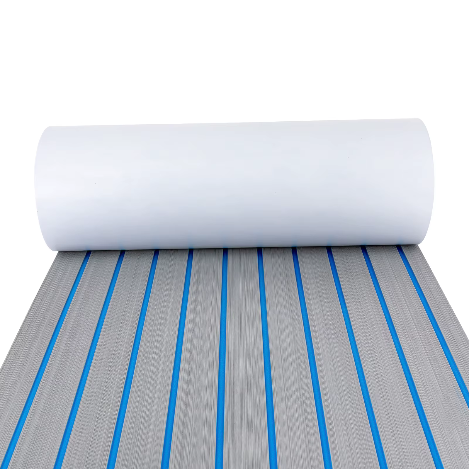 Hot Sales Grey W/ Blue Stripes 240*60cm EVA Foam Teak Sheet Marine Flooring Yacht Synthetic Boat Decking Self-Adhesive Pad