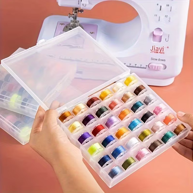 25/36pcs/set Bobbin With Sewing Thread Boxed Color Bobbins, Practical Replacement Installation Household For Sewing Machine Tool