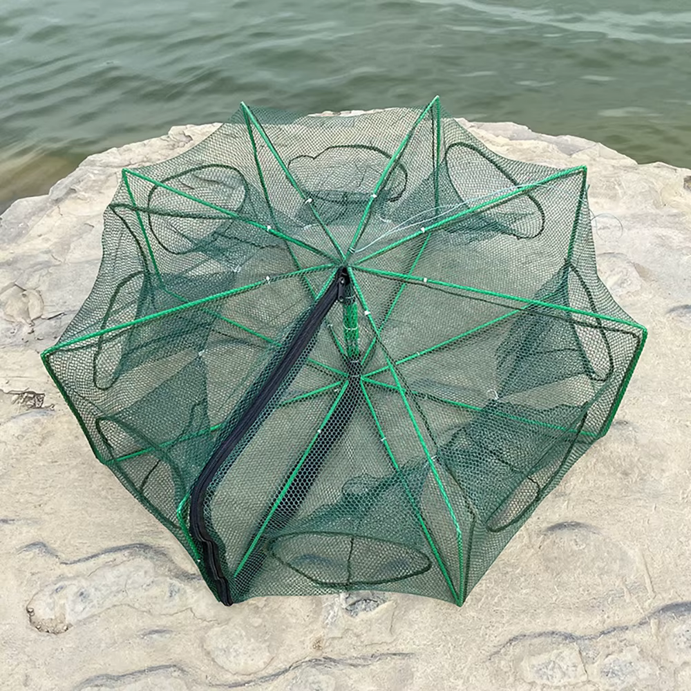1 PC Foldable Fishing Net Catcher For Fish Minnan Crabs Crayfish Crab Meat Shrimp Soaking Cages Foldable Hexagonal Accessories