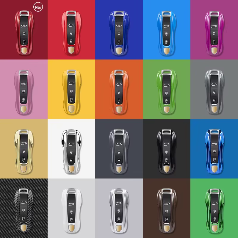 Solid Color ABS Car Key Case Cover Accessories For Porsche Panamera 2017 Cayenne 2018 2019 911 2020 2021 2022 2023 2024 Taycan