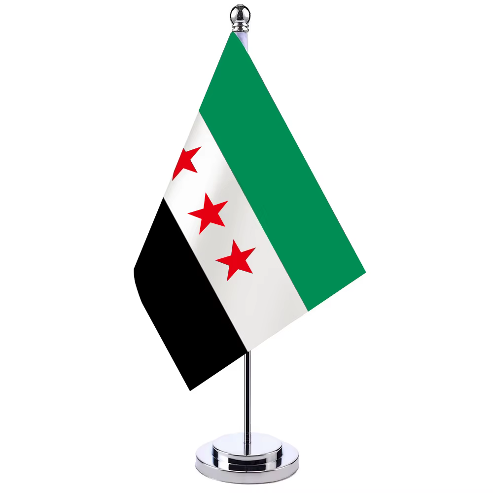 aerlxemrbrae   14x21cm Office Desk Flag Of Syria  Banner The   The Syrian Arab Republic Syrian three Star Banner