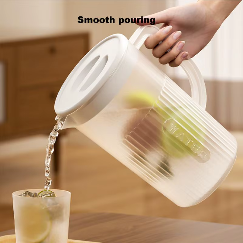 Large Pitcher With Lid 2.7L Beverage Pitchers Juice Containers Clear Ice Tea Maker Fridge Water Bottle Milk Cold Kettle Lemon