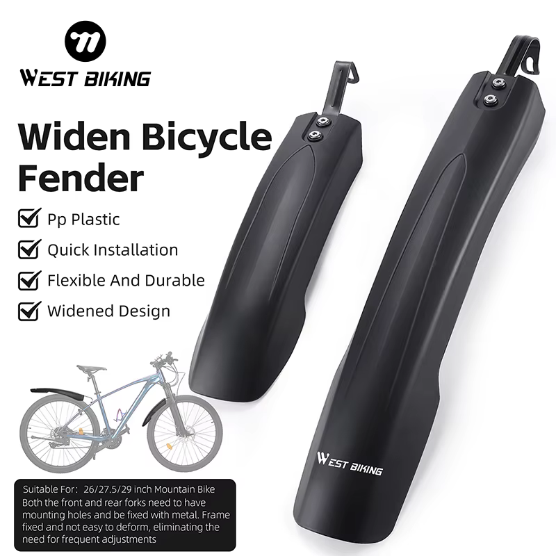 WEST BIKING Mountain Bike Widened Fenders Guard Set Bike Rear Front Mudguard Riding Bicycle Accessories For 26/27.5/29 inch