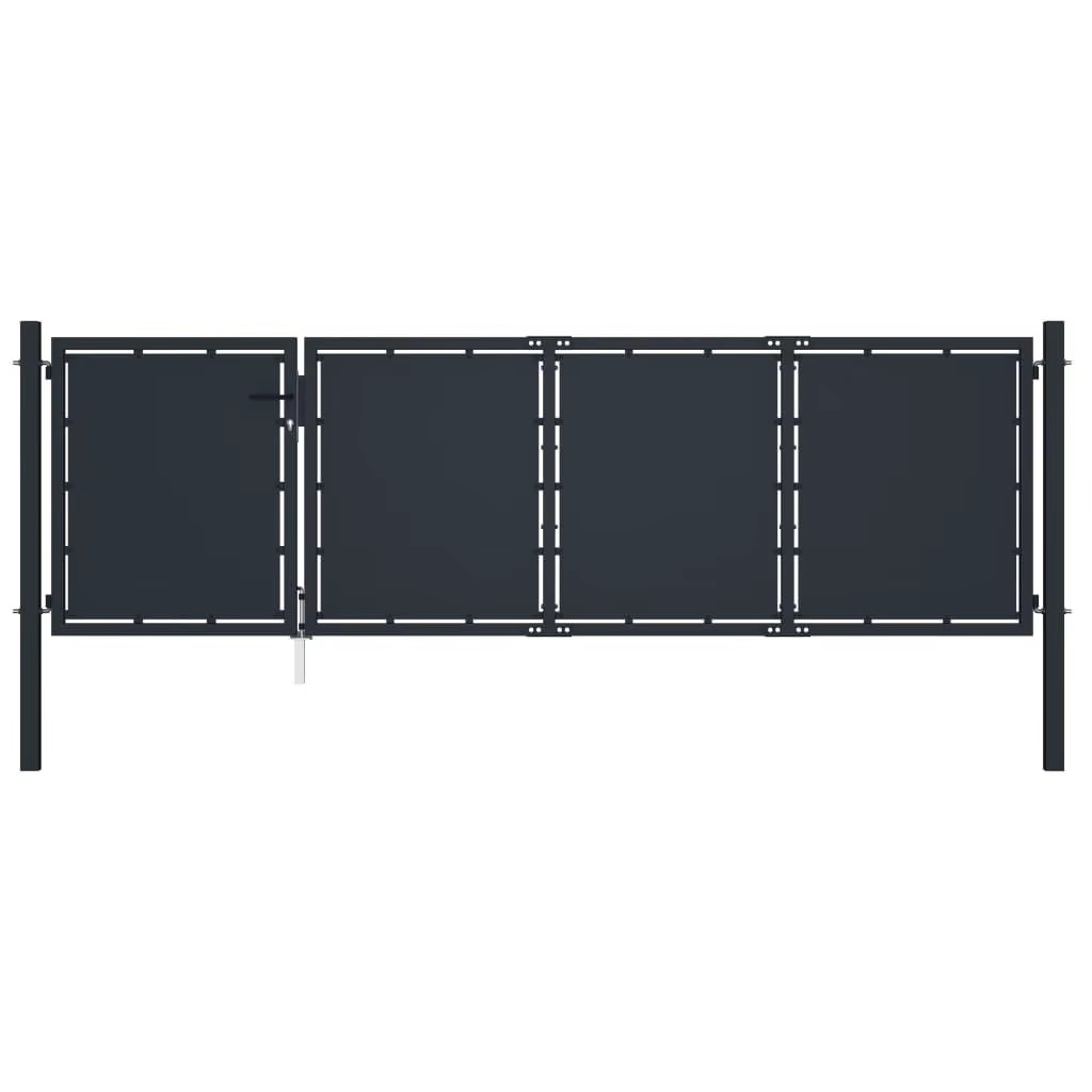 350x100 cm Anthracite Steel Garden Gate - Durable & Stylish Outdoor Entrance