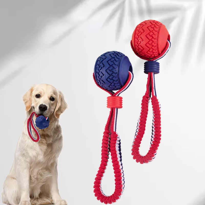 Bite Resistant Dogs Chewing Toys Pet Interactive Training Rope Knot Balls Puppy Tooth Cleaning Molar Ball with String Dog Toy