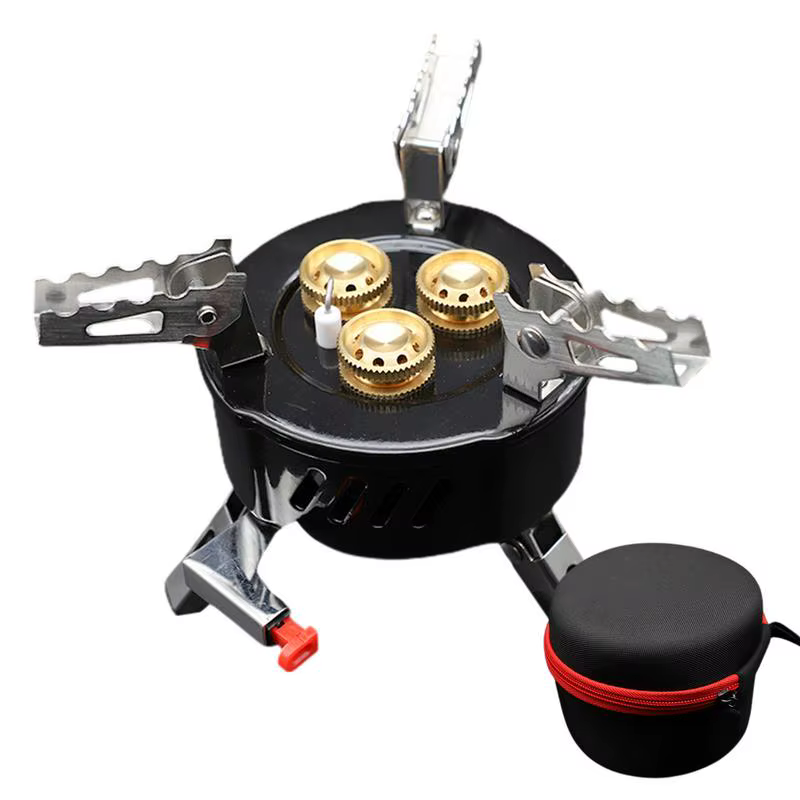 Portable Stove Outdoor Heavy Duty Strong Power Camping Stove Energy Saving Small Camping Burner With Adjustable Flame For Hiking
