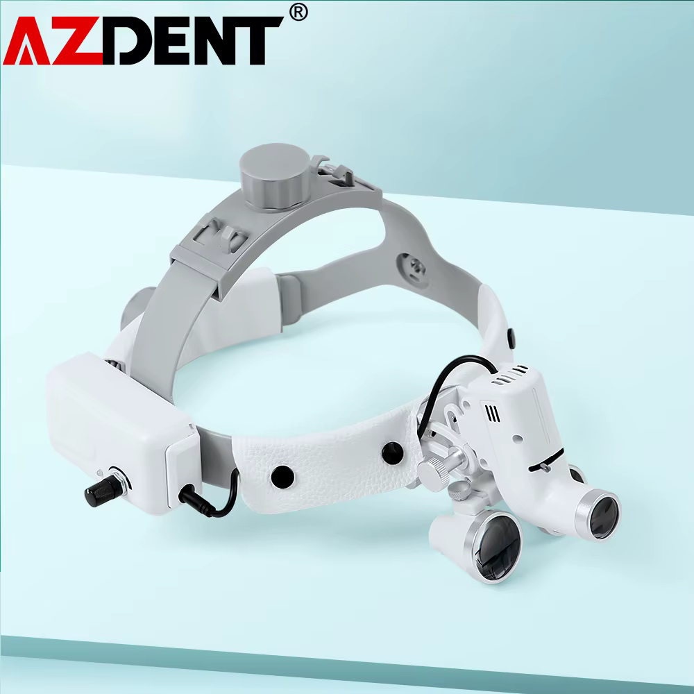 Azdent Dental Surgical LED Headlight Headband Binocular Loupes Brightness Spot Ajustable Headlamp Lab Head Light Lamp Dentistry