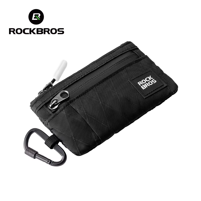 ROCKBROS Portable Wallet Card Bag Ultra-Light Stylish Sports Mini Credit Card Wallet with Hang Lock Compact Storage Bag