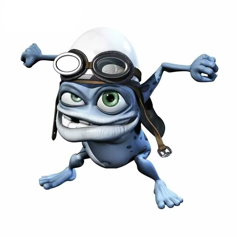 Car Stickers Motorcycle Decals  Funny Crazy Frog Cartoon Decorative Accessories,to Cover Scratches Waterproof  PVC  13cm
