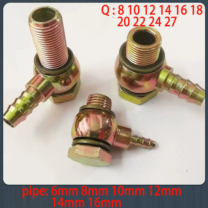 2pcs/Set Oil Return Pipe Joint Diesel Pipe Joint Hollow Screw Oil Pipe Joint Oil Ball Head Motorcycle Refit Oil Cooler Fittings