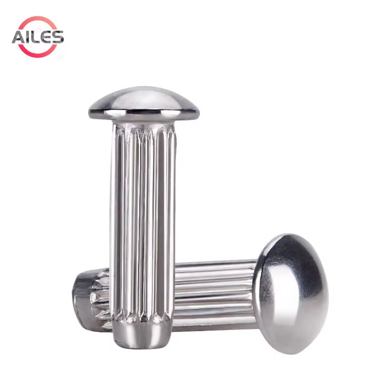 304 Stainless Steel Knurled Solid Rivets for Name Plate Round Button Doomed Head Self Plugging Rivets