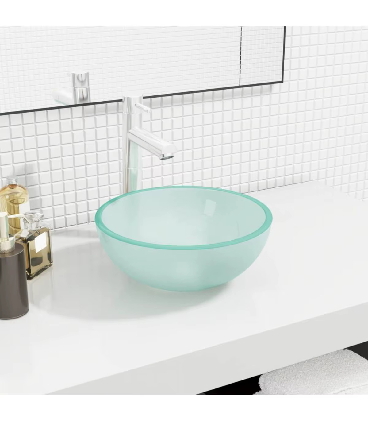 30x12 cm frosted tempered glass basin sinks