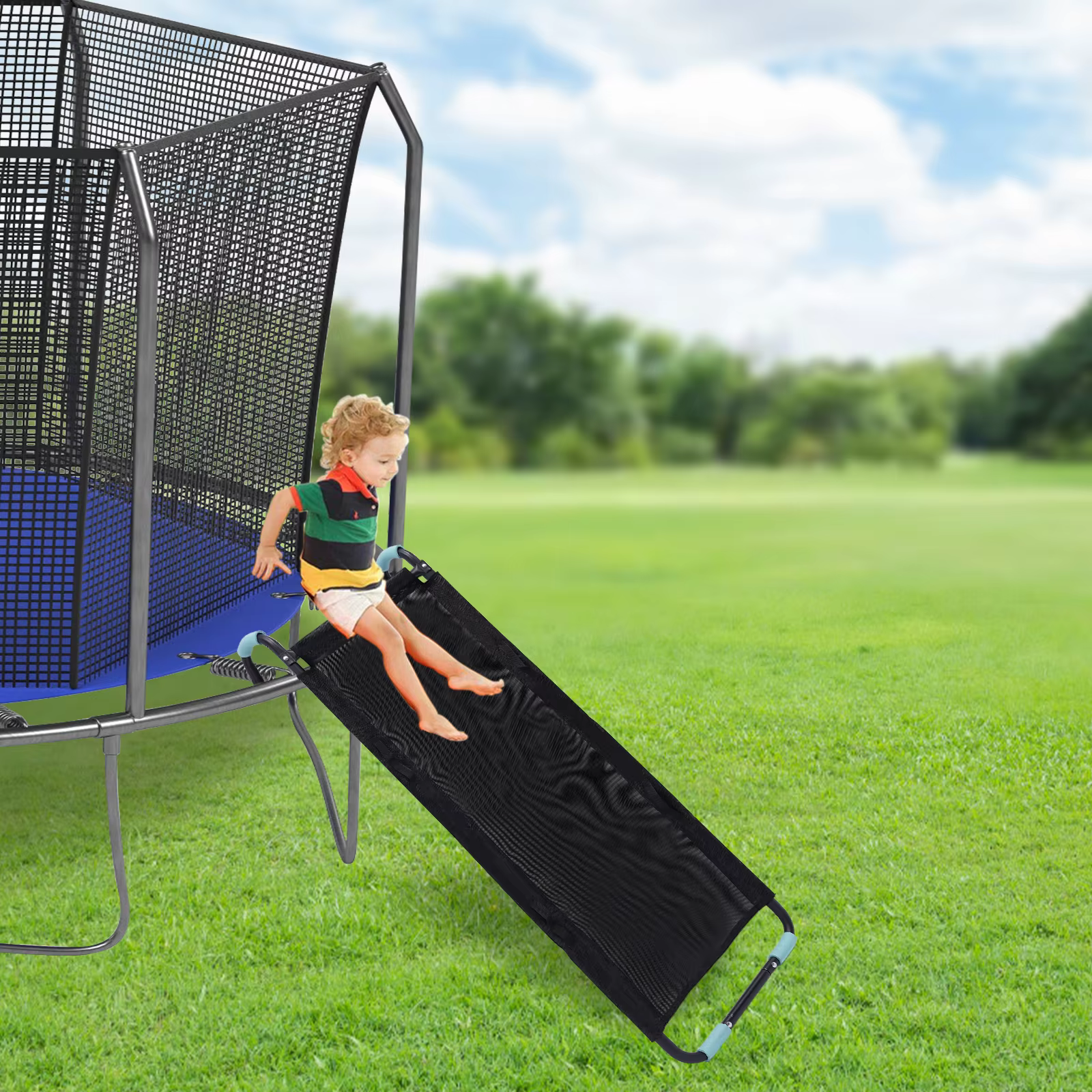 The Original Trampoline Slide & Climber Heavy Duty Steel Construction Better Than a Ladder Easy to Climb & Slide