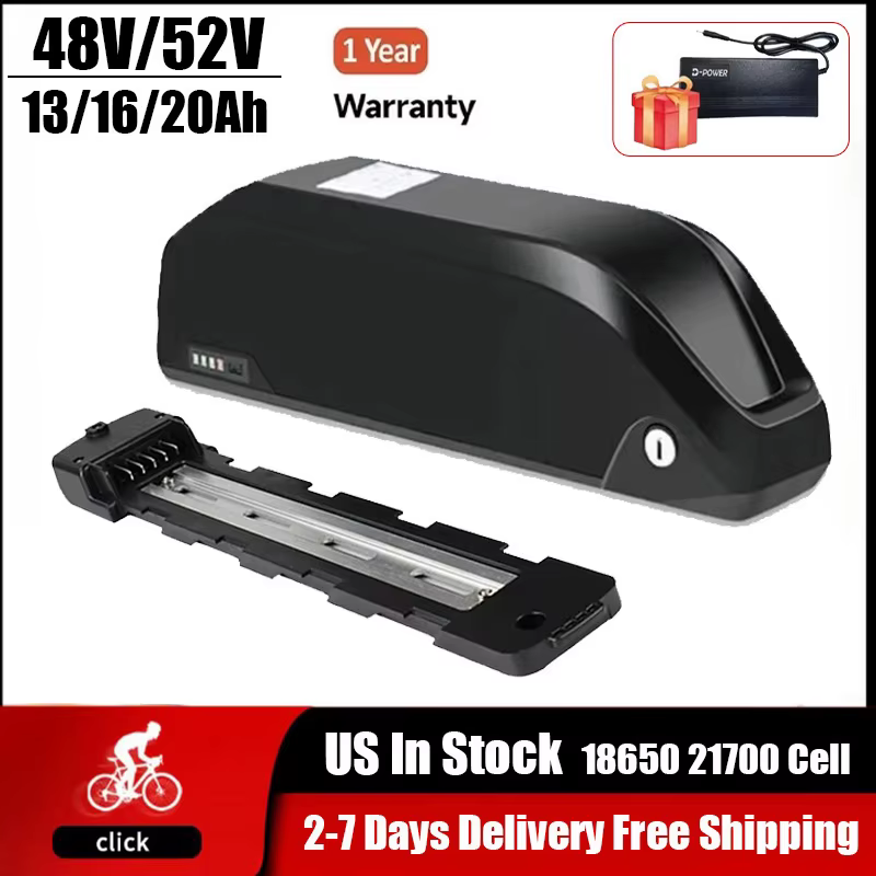 48V 52V 20AH 13AH Ebike Battery 21700 18650 Electric Bike Downtube Polly Battery Lithium for Motor 1000W 750W 500W