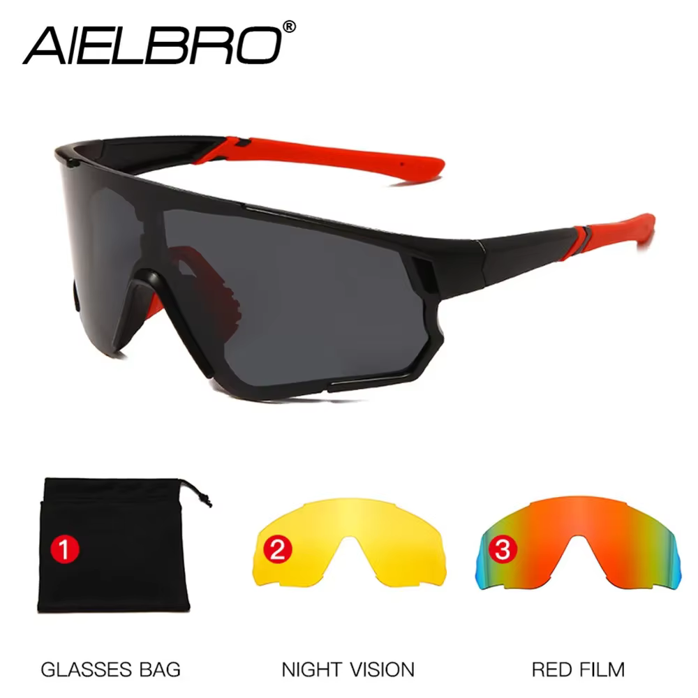AIELBRO Men's Sunglasses Bicycle Glasses Sets Cycling Sunglasses Polarized Cycling Eyewear UV400 Sunglasses Women Glasses 2021