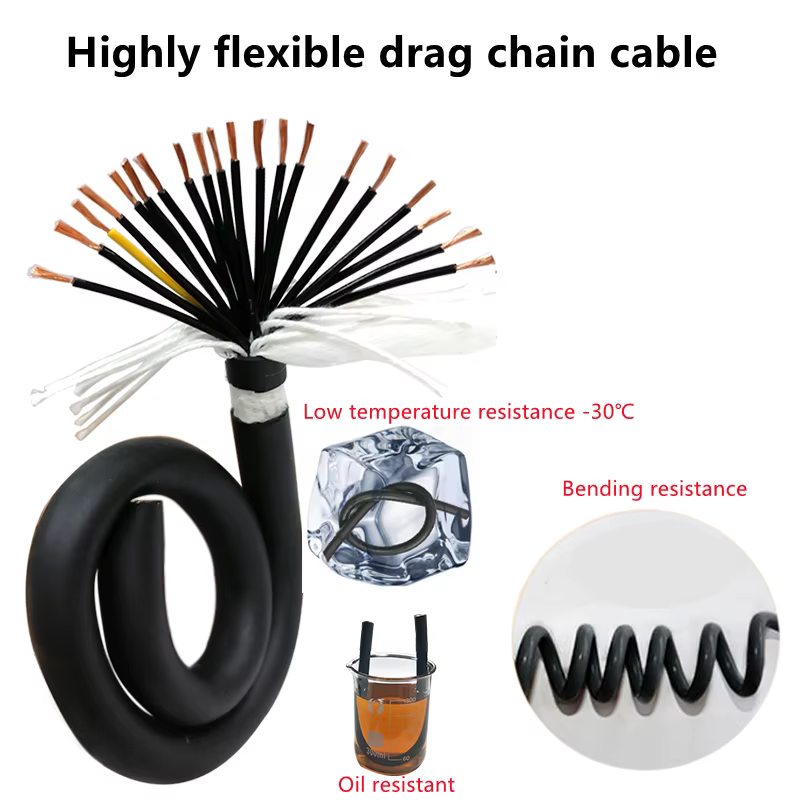 17 AWG/1.0MM 10-30cores flexible towline cable pure copper oil-resistant and bending-resistant special PVC sheathed control line