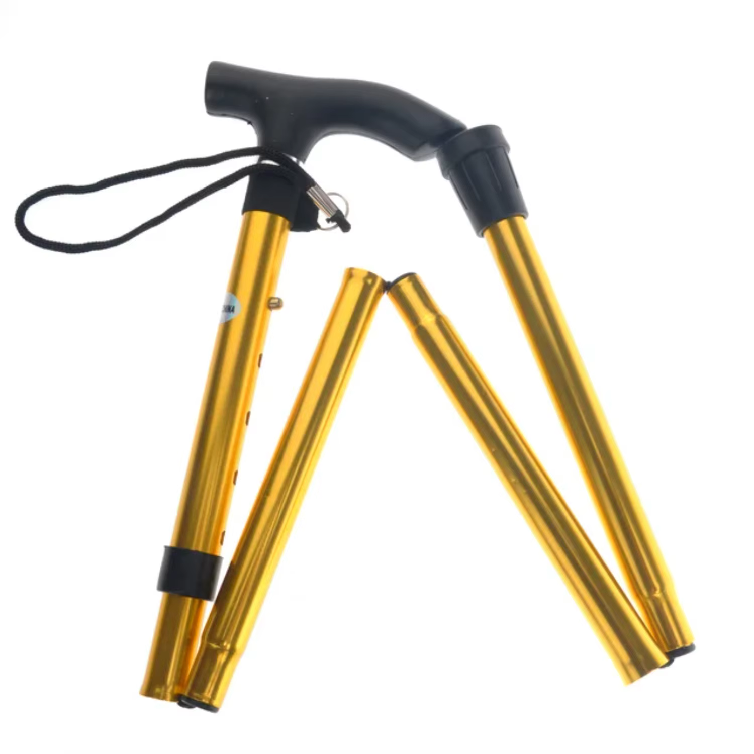 Non-slip Adjustable Height Aluminum Alloy Folding Walking Stick Cane Travel Crutch Alpenstock