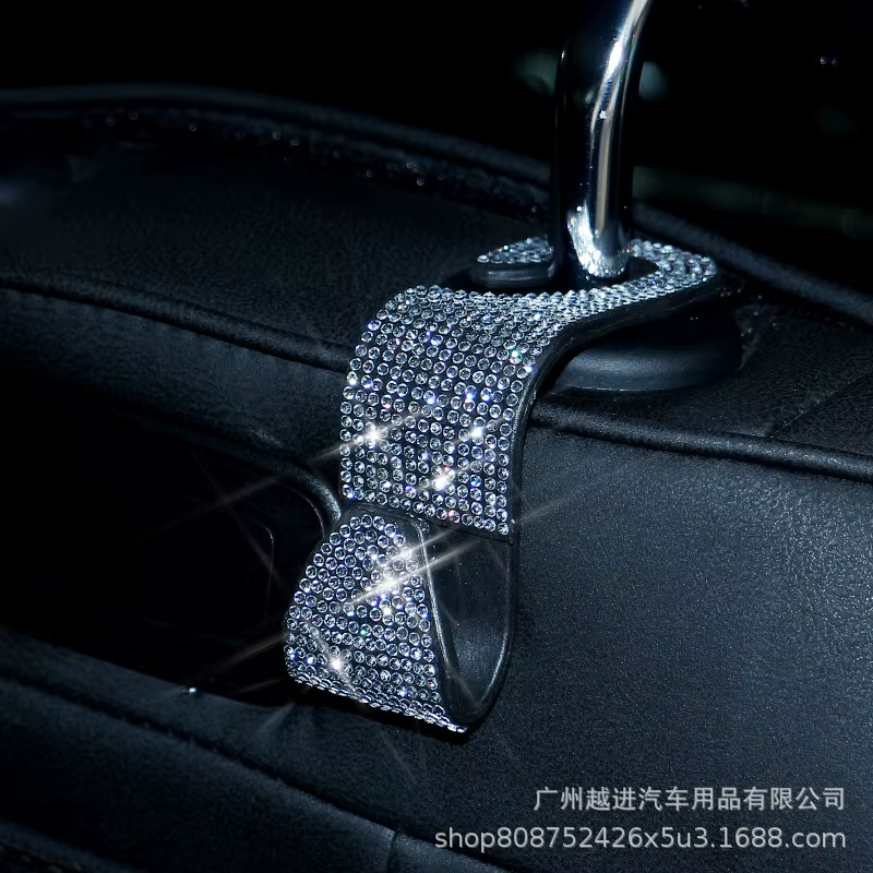 Bling Vehicle Seat Headrest Hook Front Seat, Car Hook Bling Automotive Hangers for Purse, Bag, Handbag, Grocery, Car Accessories