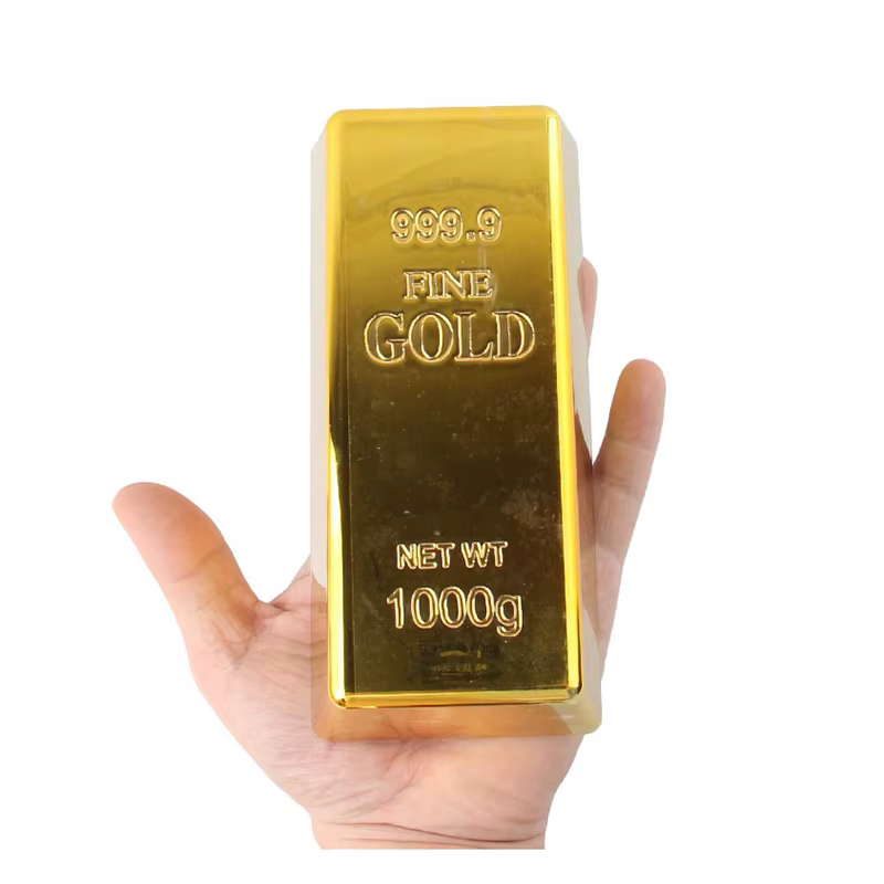 Fake Gold Bar Plastic Golden Paperweight Home Decor Bullion Bar Simulation Decoration Crafts Creative Gold Brick Decor Toy Shop