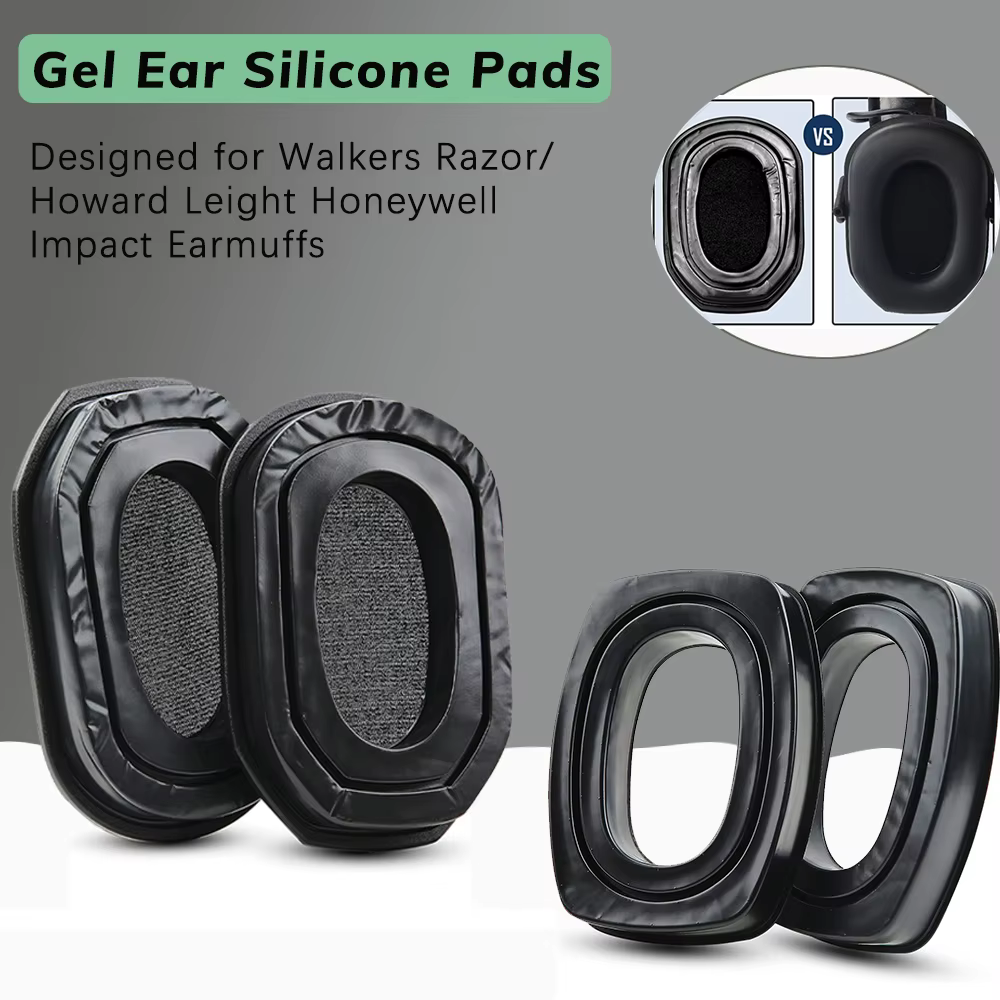Replacement Silicone Gel Ear Pads Cover Compatible with Walkers Razor/Howard Leight Honeywell Impact Earmuffs