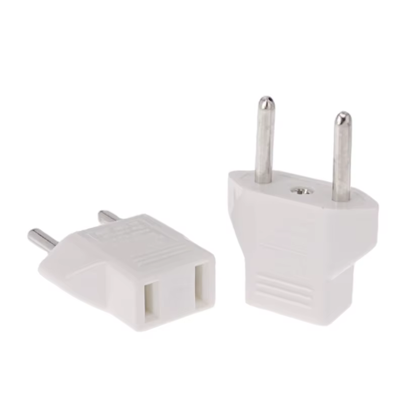 Universal US To EU Plug USA To Euro Europe Travel Wall AC Power Charger Outlet Adapter Converter 2 Round Socket Input Pin