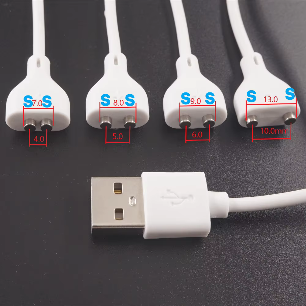 1 Pc 2 Pin Magnetic Charging Cable Center Space 5MM 6 7 8 9 10 Magnet Suction USB Power Charger Beauty Instrument Toothbrush
