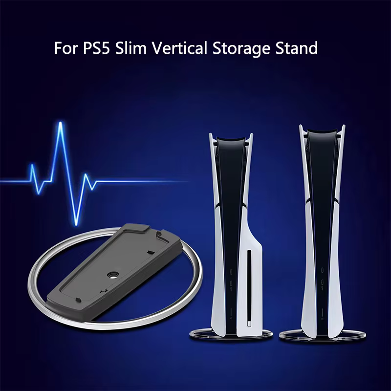 Metal Vertical Stand for PS5 Slim Console Bracket Base Stand Replacement for Playstation 5 Slim Game Console Host Stand