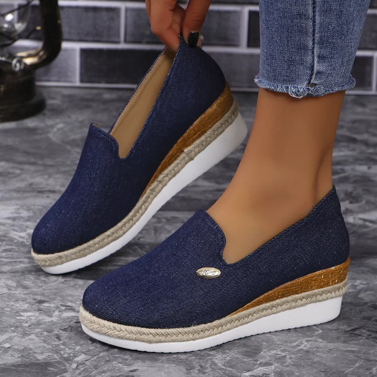 New Woman Flat Women's Platform Casual Shoes Solid Color Breathable Wedge Espadrilles Chaussures Femme Zapatos De Mujer