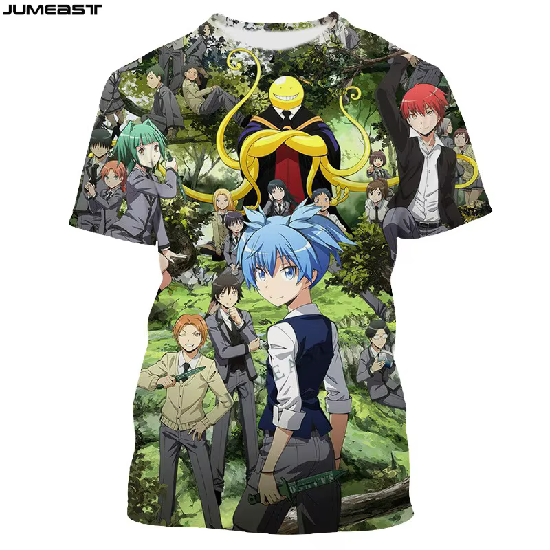 Jumeast Y2k Men Women 3D Printed T-Shirt Cartoon Anime Assassination Classroom Short Sleeve T Shirt Sport Pullover Tops Tees