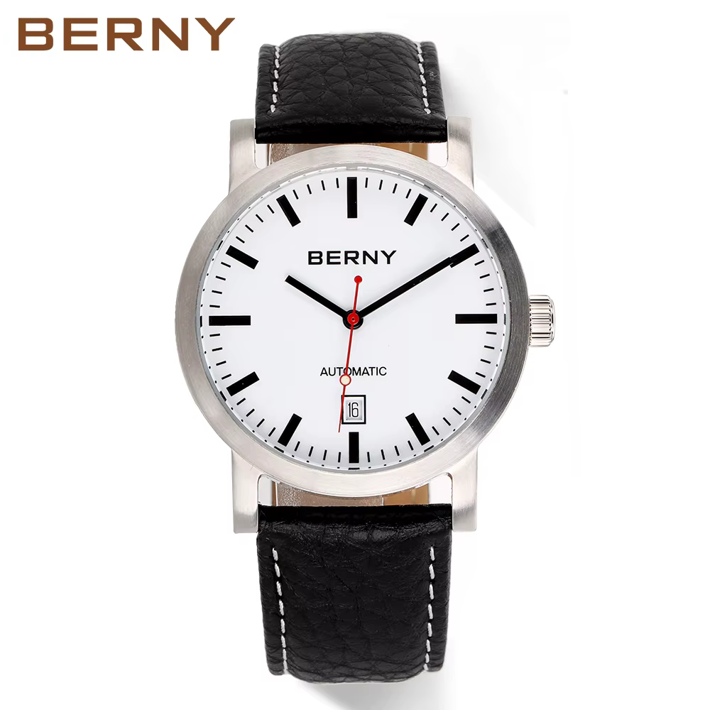 BERNY Watch for Men Mechanical Automatic Watches Seagull Luxury Brand Male Clock Water Resistant Swiss Railway Men's Wristwatch