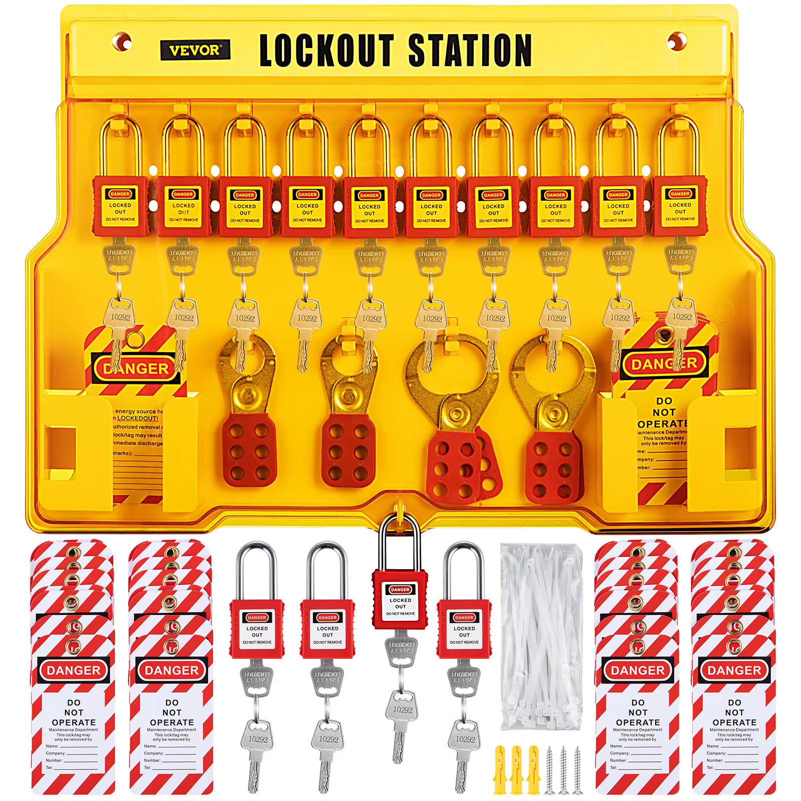 VEVOR 26/58 PCS Lockout Tagout Kits 46 Electrical Safety Loto Kit 53 PCS Industrial Includes Padlocks Personal Lockout Station