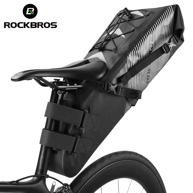 ROCKBROS Bicycle Bag Waterproof Reflective 8 10 14 L Large Capacity Saddle Bag Bike Foldable Tail Bag MTB Road Trunk Cycling Bag