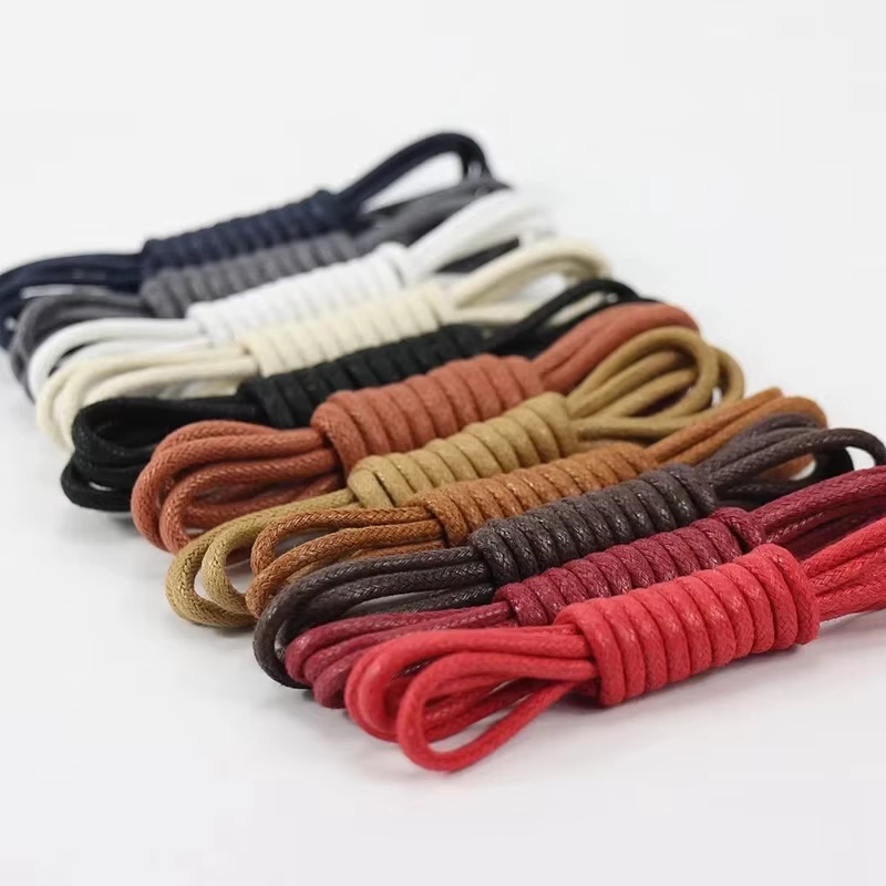 1Pair Leather Shoe laces Waxed Cotton Round Shoe laces Waterproof ShoeLaces Men Boots Shoelace Shoestring