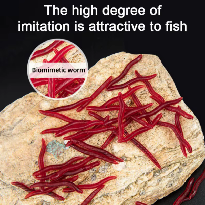20/50/100/200pcs Soft Lure Red Worm 3.5cm Simulated Earthworm Fish Tackle Artificial Insect Bait For Bass Carp Larvae Fish Bait