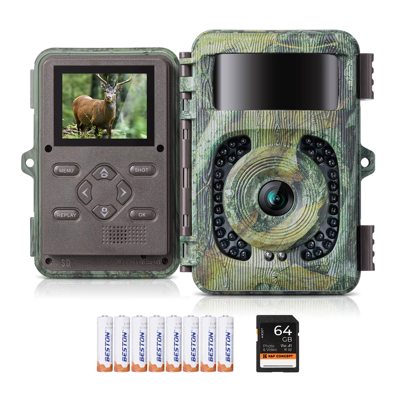 4K 48MP Trail Camera Game Camera and No Glow Night Vision 0.1s Trigger Time 120° Wide Len IP66 Hunting Camera for Travel Outdoor