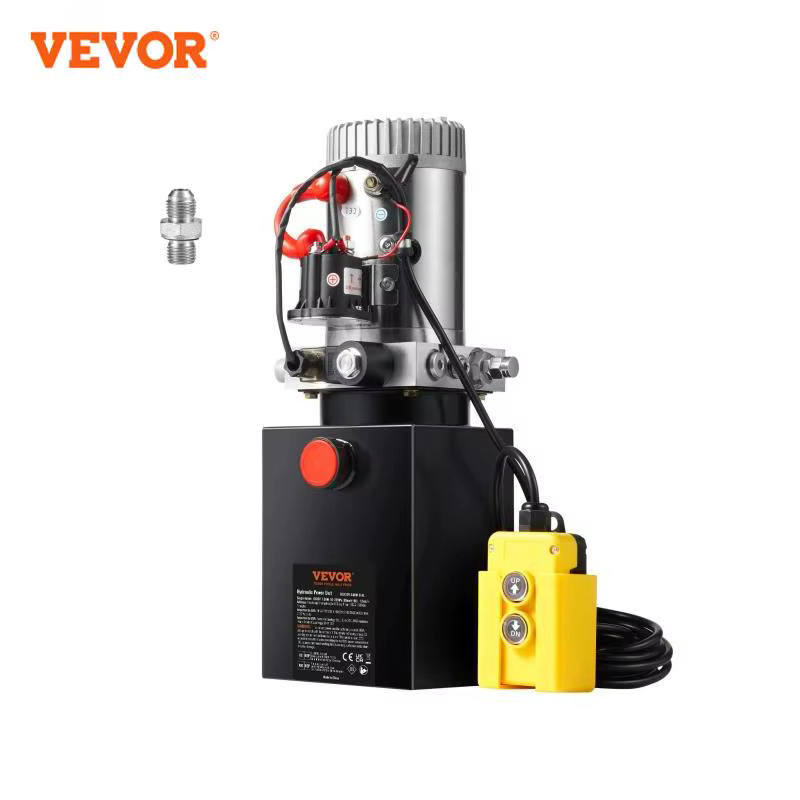 VEVOR Hydraulic Pump 8 Quart Dump Trailer Pump Single Acting Hydraulic Power Unit 3200 PSI Max Relief Pressure Car Lifting