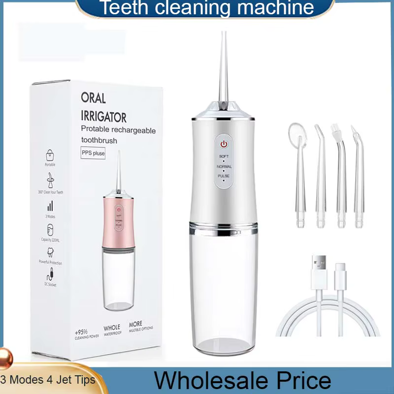 Portable Oral Irrigator USB Fast Rechargeable Mouth Washing Machin For Family Travel 3 Modes 4 Jet Tips Teeth cleaning machine