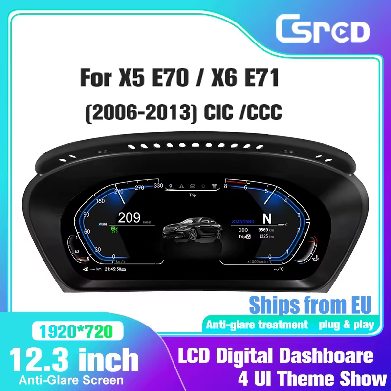Csred 12.3 ''digital instrument panel BMW Series X5 E70 X6 E71 CCC CIC LCD instrument panel speedometer instrument panel HUD