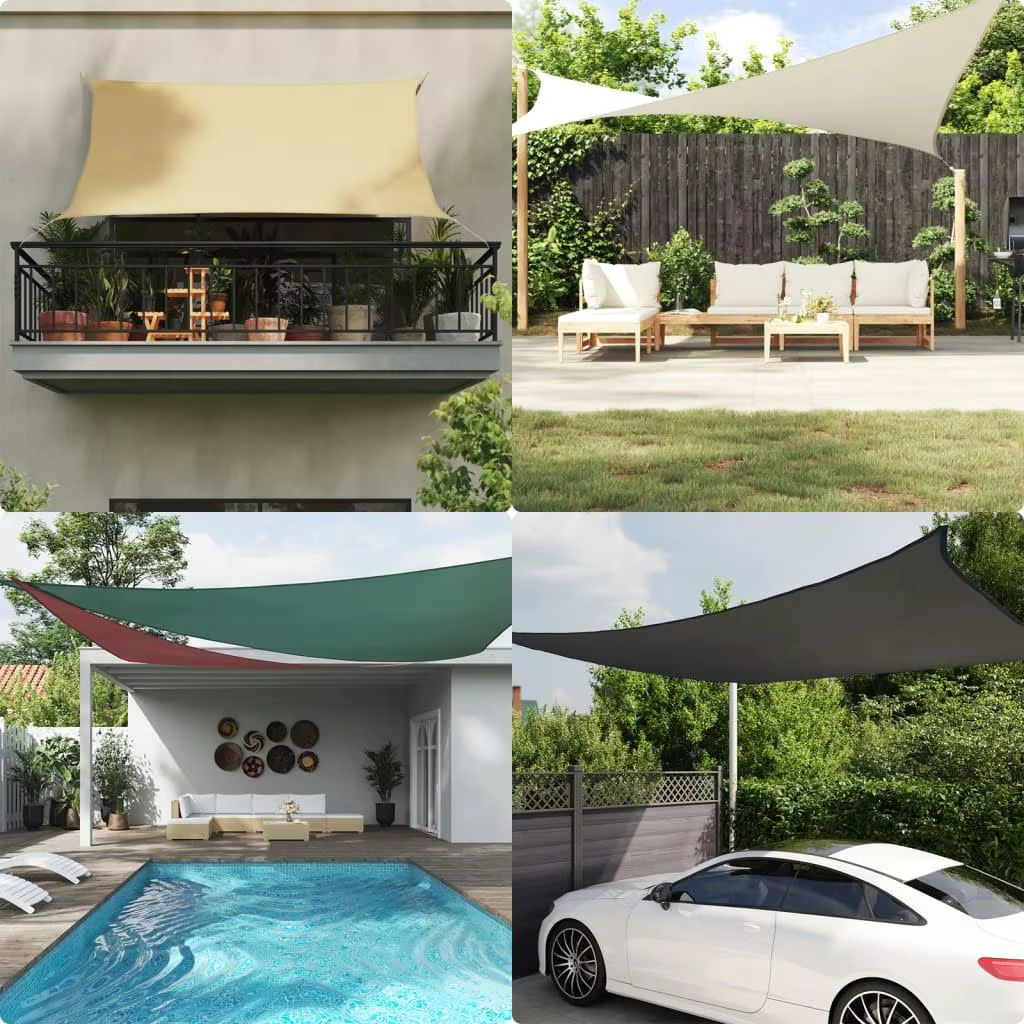 Brown Rectangular Sunshade Sail 2.5x3.5m - Durable Oxford Fabric Canopy for Outdoor Shade