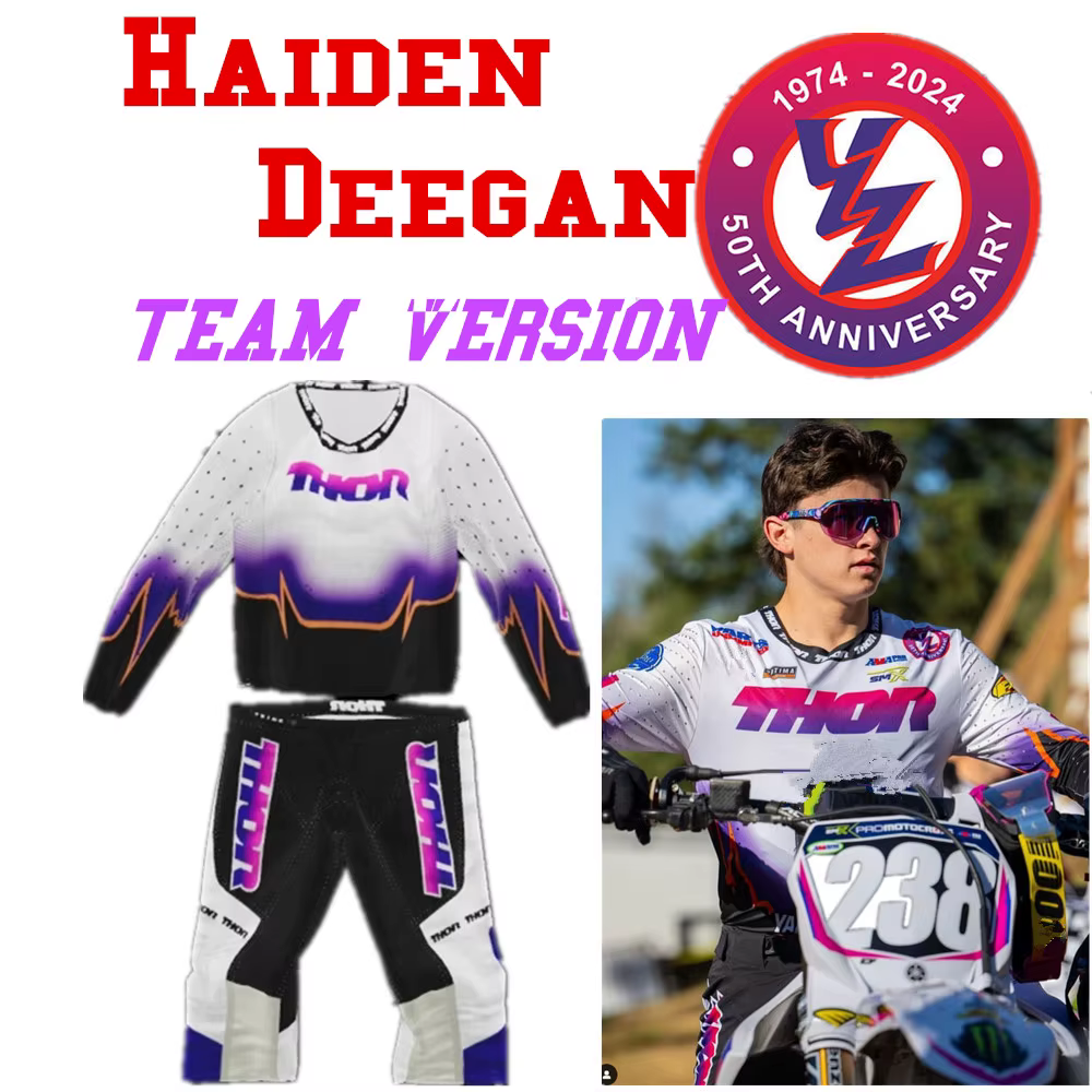 For Haigen Deegan 2024 YZ 50 YEARS Retro Motocross Gear Set TLD Racing MX Jersey Set Moto Suit Off Road Dirt Bike Combo