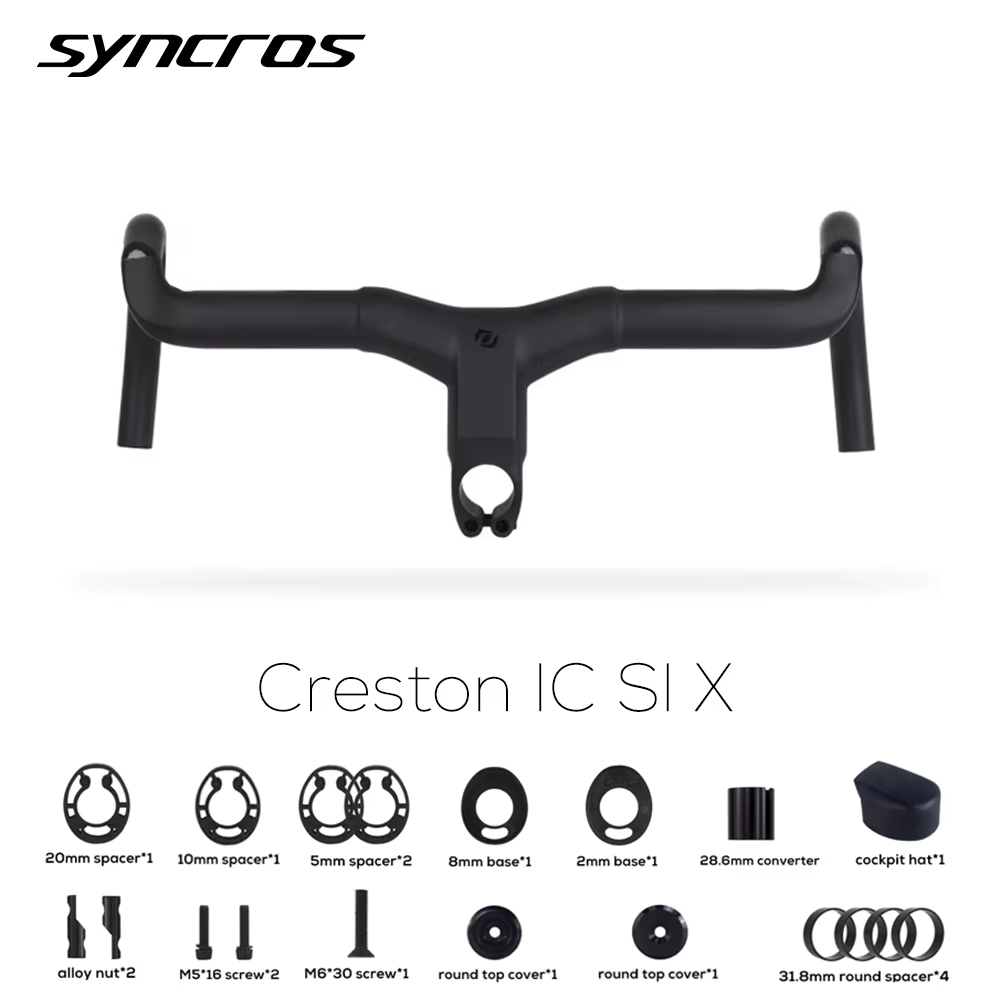 Syncros Creston IC Sl x  Full Internal Cable Routing Road Bicycle Handlebar T1000 Carbon Integrated Gravel Cockpit Di2