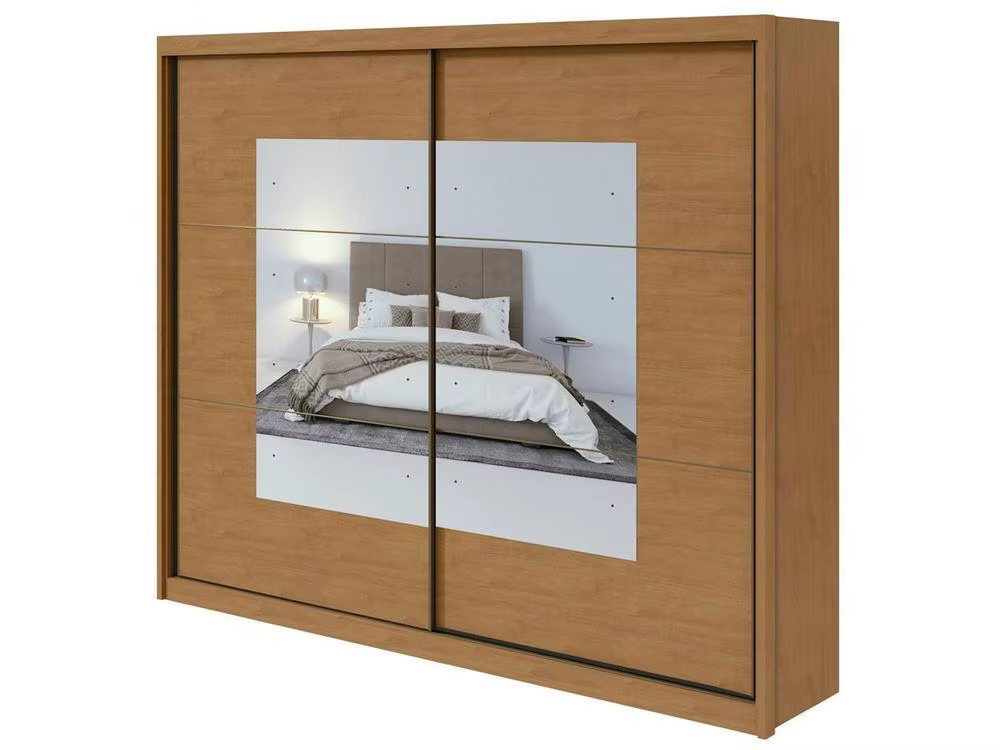 Wardrobe Couple with Mirror 2 Sliding Doors 6 Drawers Caemmun Toronto