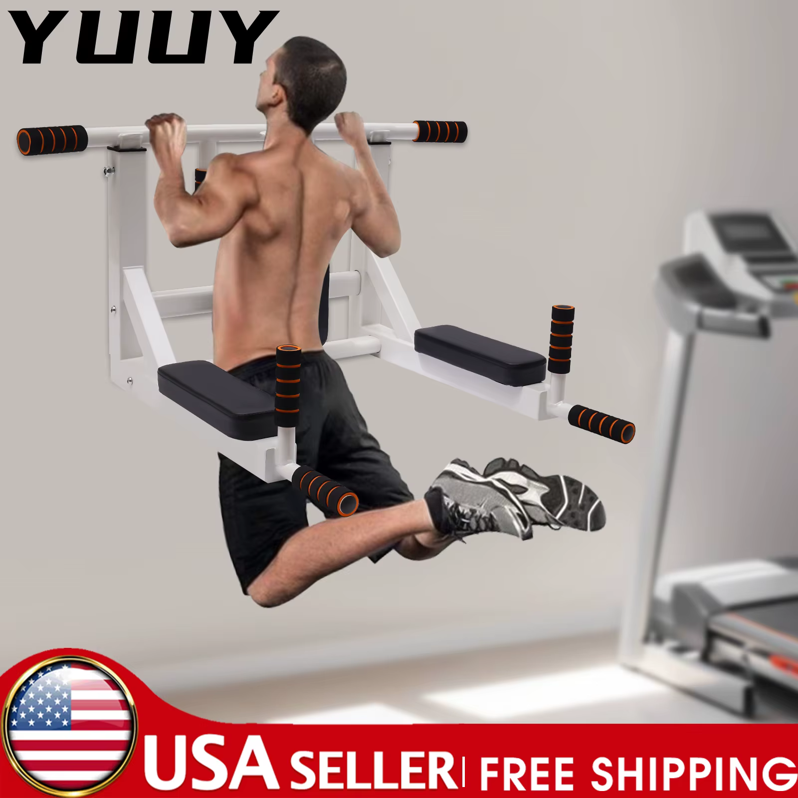 Wall Mounted Pull Up Bar, Heavy Duty Chin Up Bar, Fitness Training Equipment, Home Gym Workout, Horizontal Bar, Core Strength