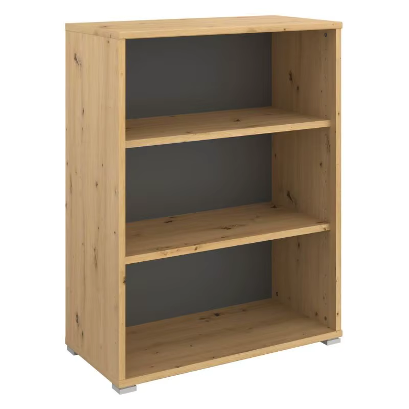 Miroytengo shelf low Venture Office Office Office 3 shelves artisan oak and dark gray 82x107x41 CM