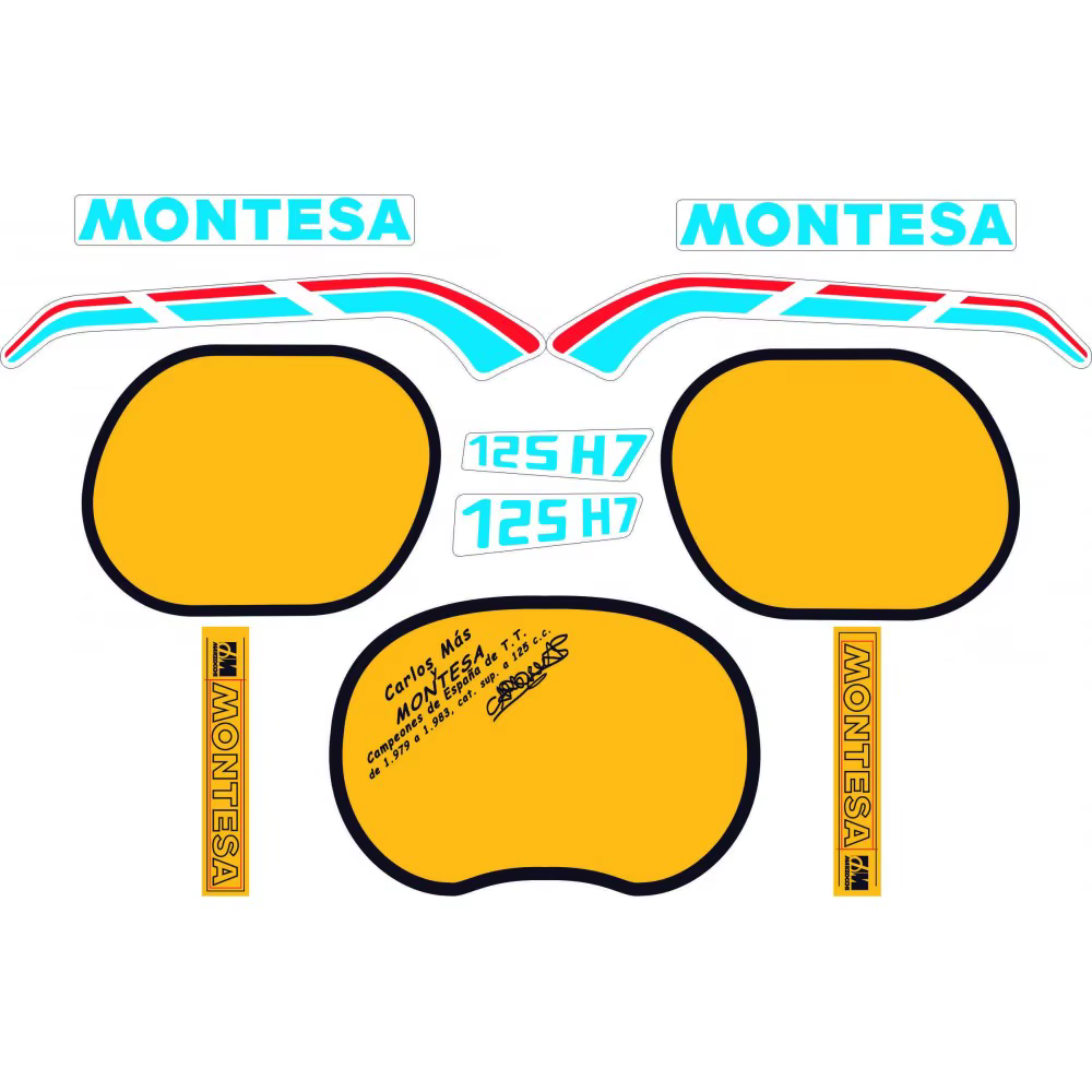 Set of classic motorbike compatible stickers  MONTESA Enduro 125 H7