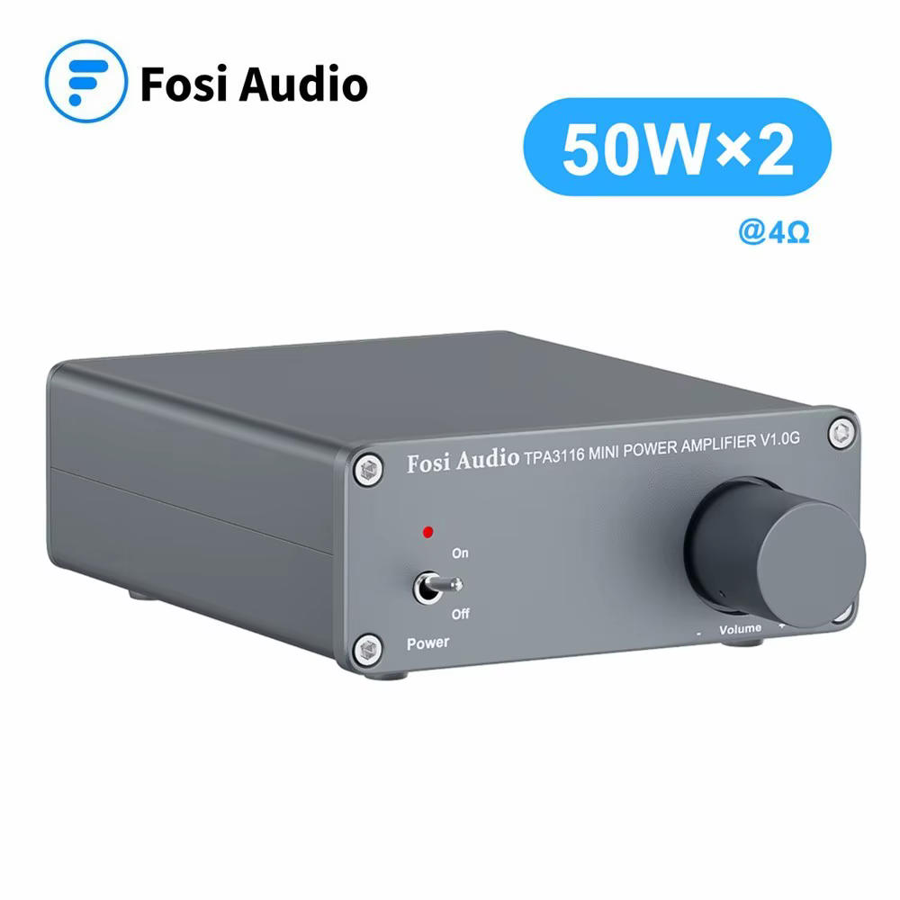 Fosi Audio 2 Channel TPA3116D2 Stereo Audio Class D Amplifier 50W X 2 - V1.0 Power Amplifier For Home Passive Speakers