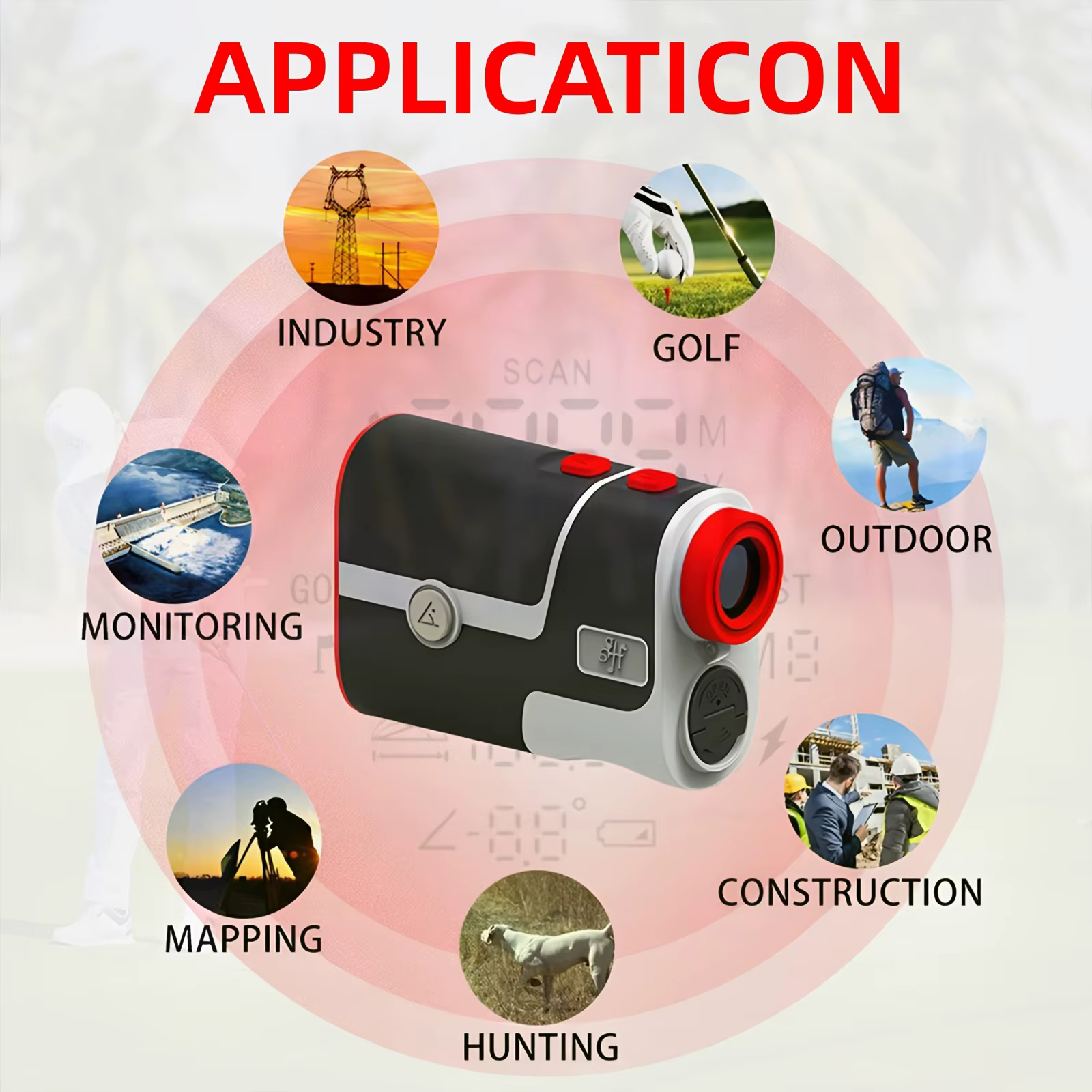 Golf rangefinder telescope horizontal angle measuring height distance measuring instrument outdoor laser rangefinder