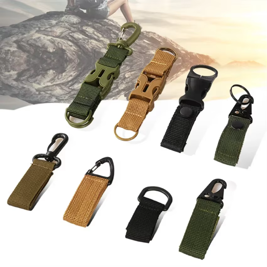 Multi-purpose Hook Military Fan Outdoor Tactical Climbing Rope Storage Buckle Adjust Camping Hanging Buckle Hiking Accessories