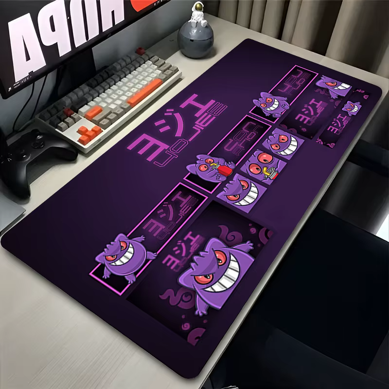 Purple Japan Anime Mouse Pad PC Cool P-pokemon Gamer Cabinet Keyboard Rug XXL G-gengar Extended Desk Mat Laptop Kawaii Mousepad