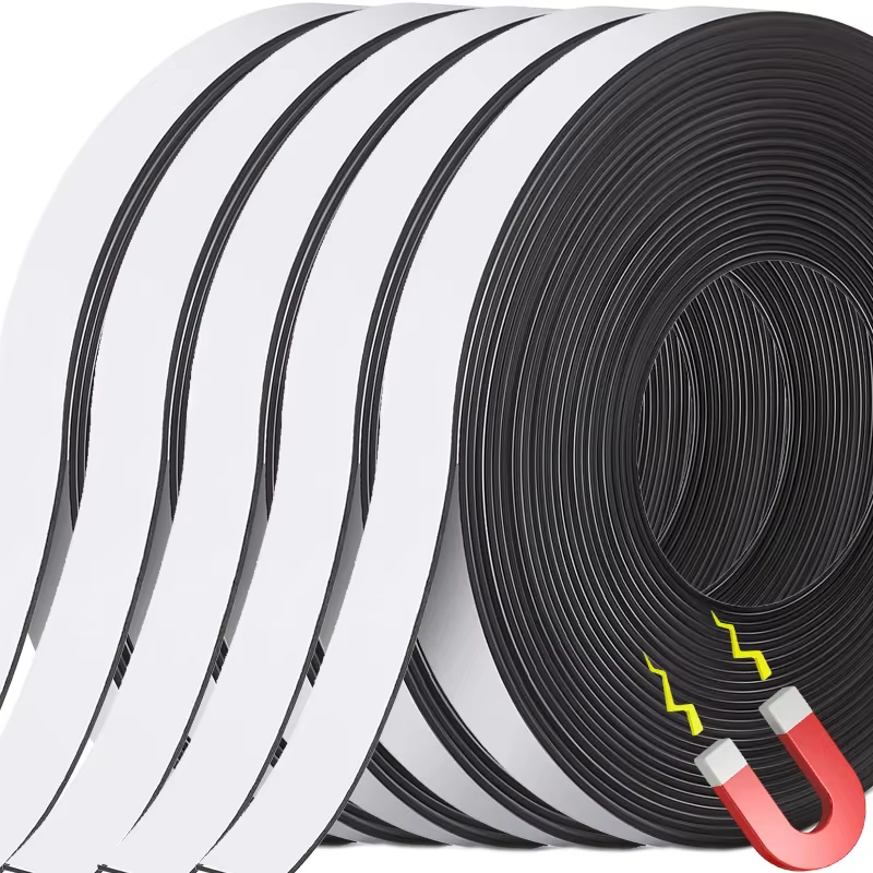 10/20/30mm Self Adhesive Magnetic Tape Cuttable Strong Magnetic Tape Flexible Magnet Strip for Home Kitchen Bathroom Storage